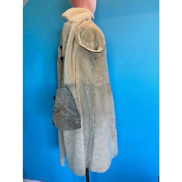 Made in Turkey Peruvian Connection Mid-Length 100% Shearling Coat Jacket Brown L - Picture 12 of 15